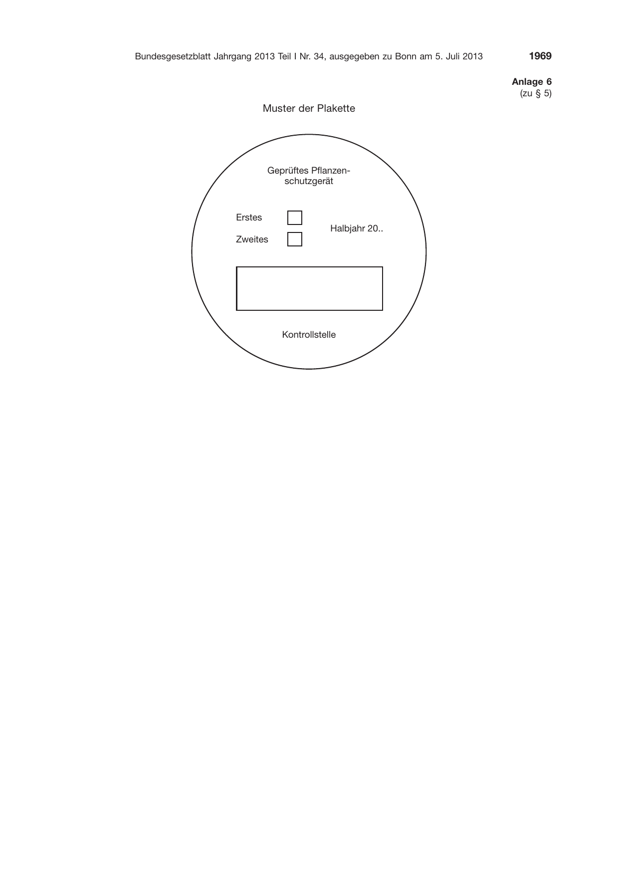 BGBl. 2013, Seite 1969 — Originalseite als Abbildung