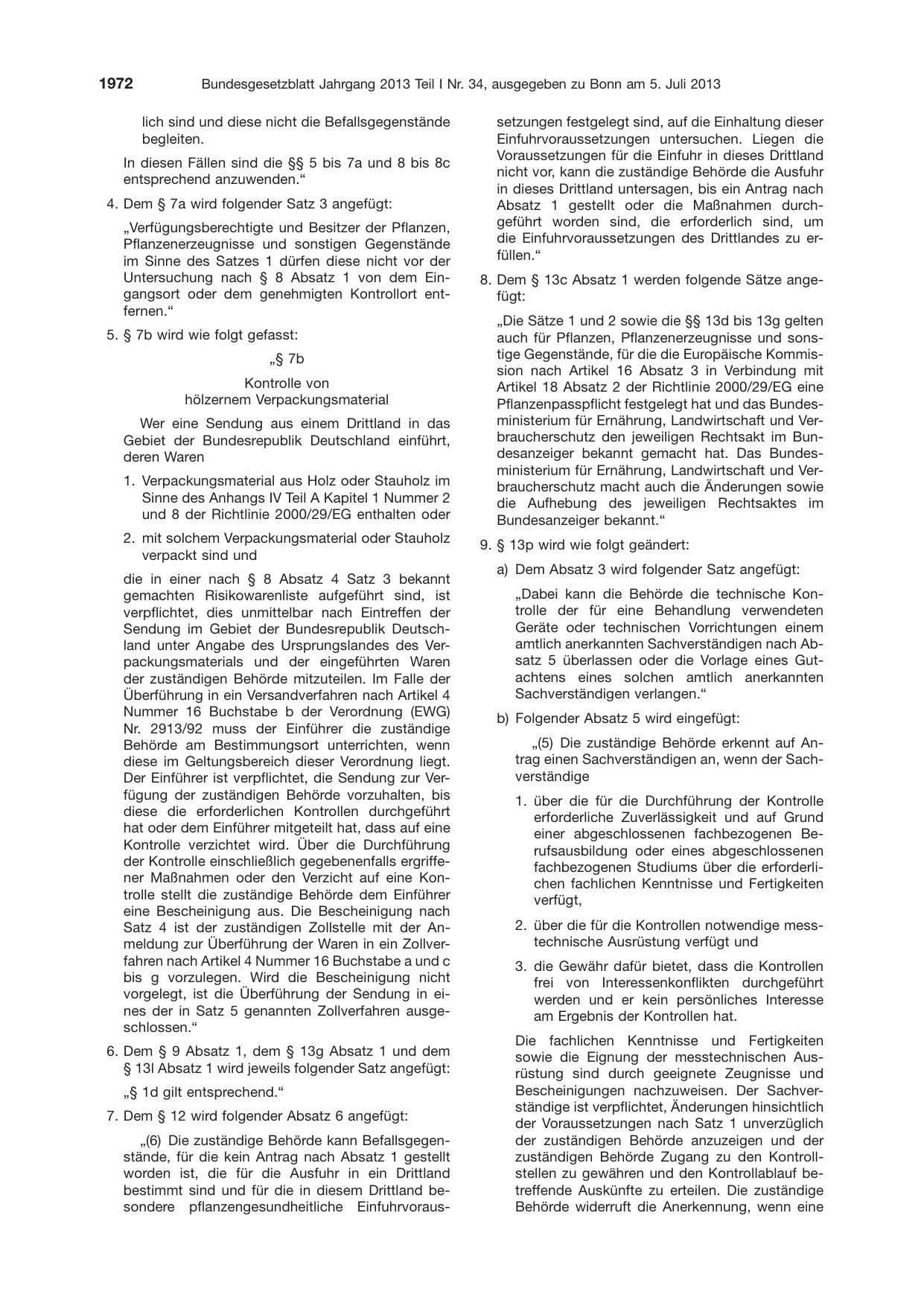 BGBl. 2013, Seite 1972 — Originalseite als Abbildung