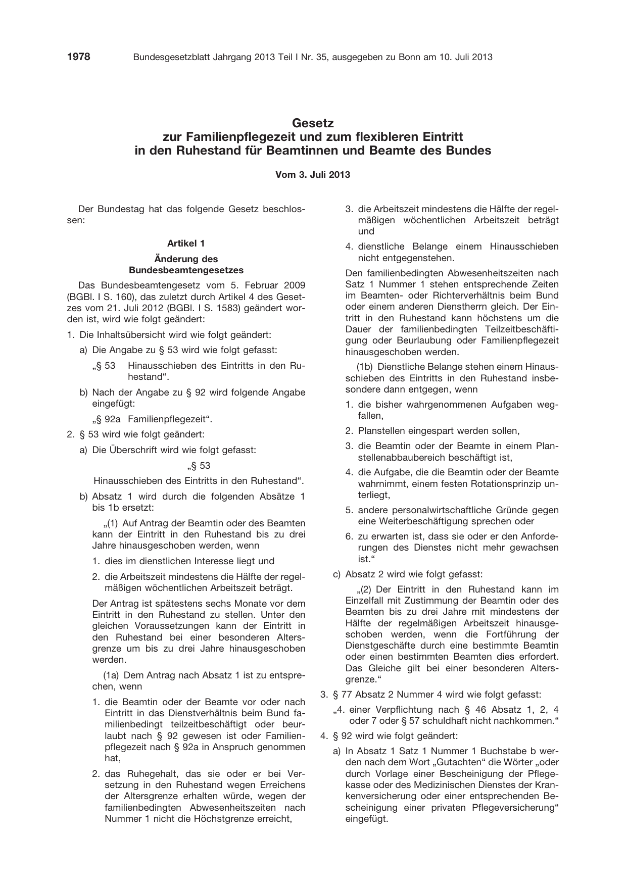 BGBl. 2013, Seite 1978 — Originalseite als Abbildung