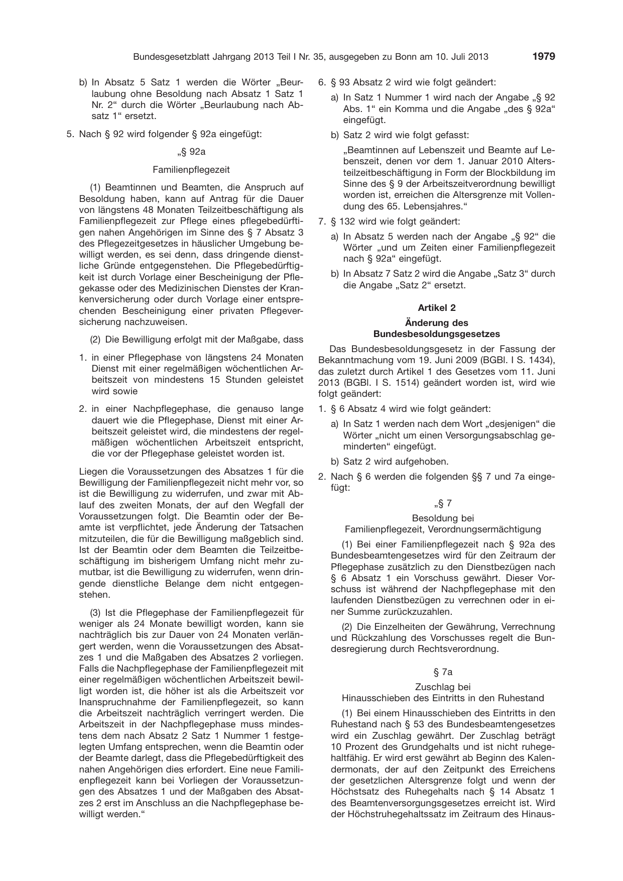 BGBl. 2013, Seite 1979 — Originalseite als Abbildung