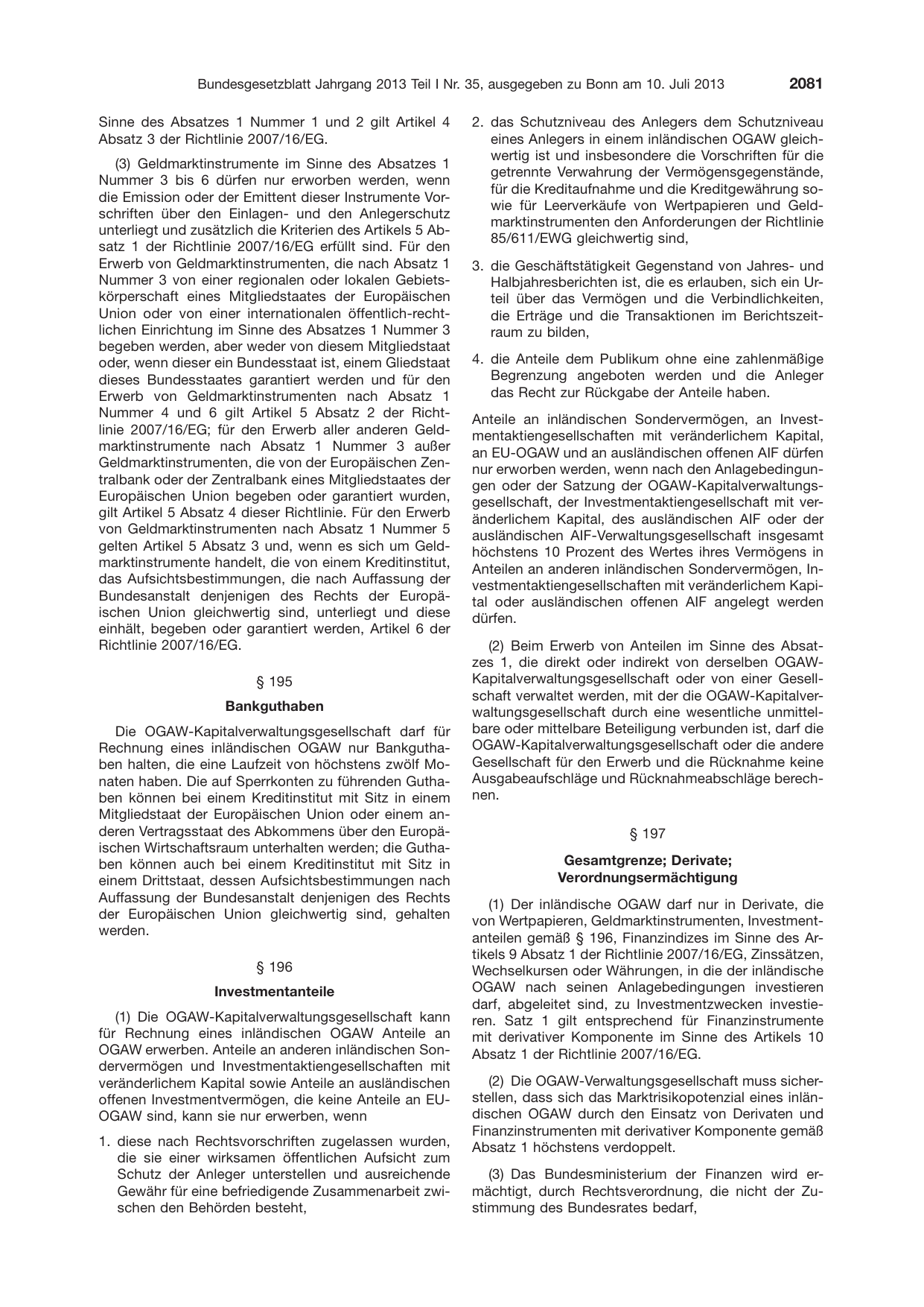 BGBl. 2013, Seite 2081 — Originalseite als Abbildung