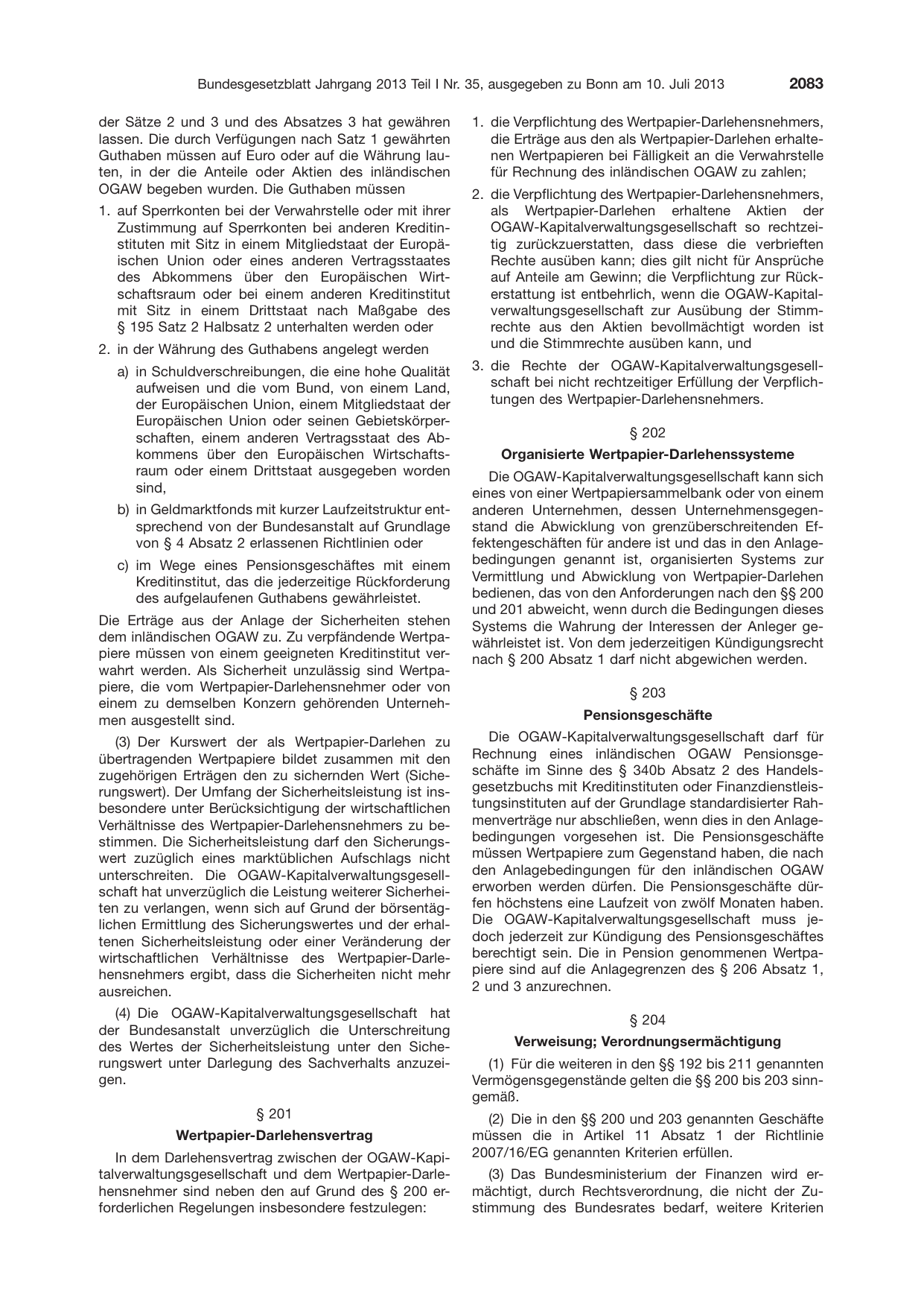 BGBl. 2013, Seite 2083 — Originalseite als Abbildung