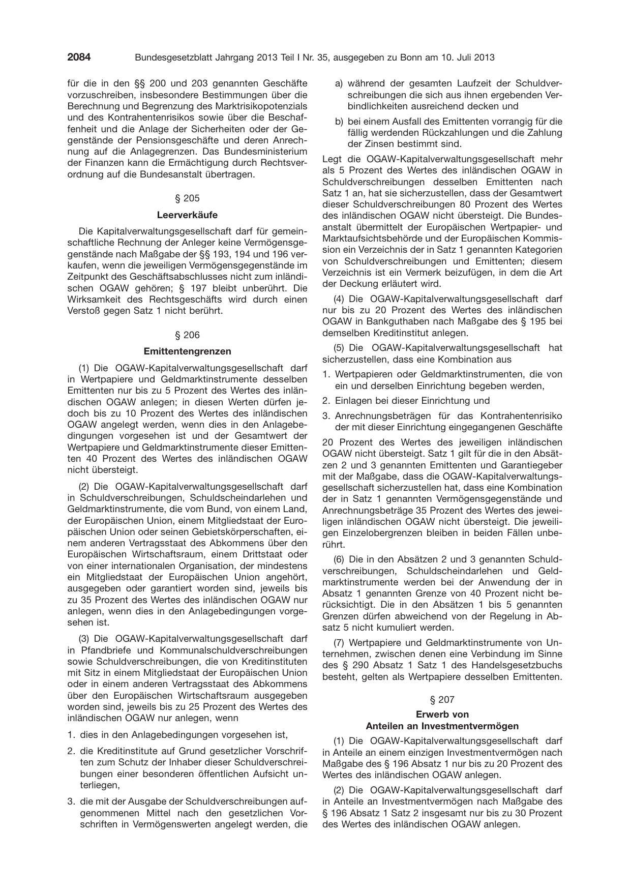 BGBl. 2013, Seite 2084 — Originalseite als Abbildung