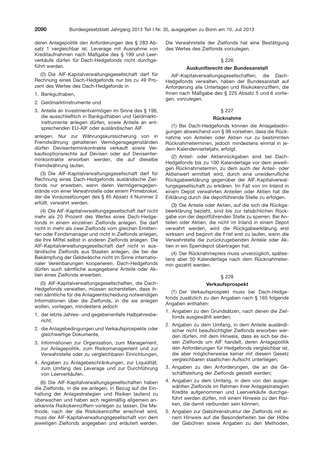BGBl. 2013, Seite 2090 — Originalseite als Abbildung