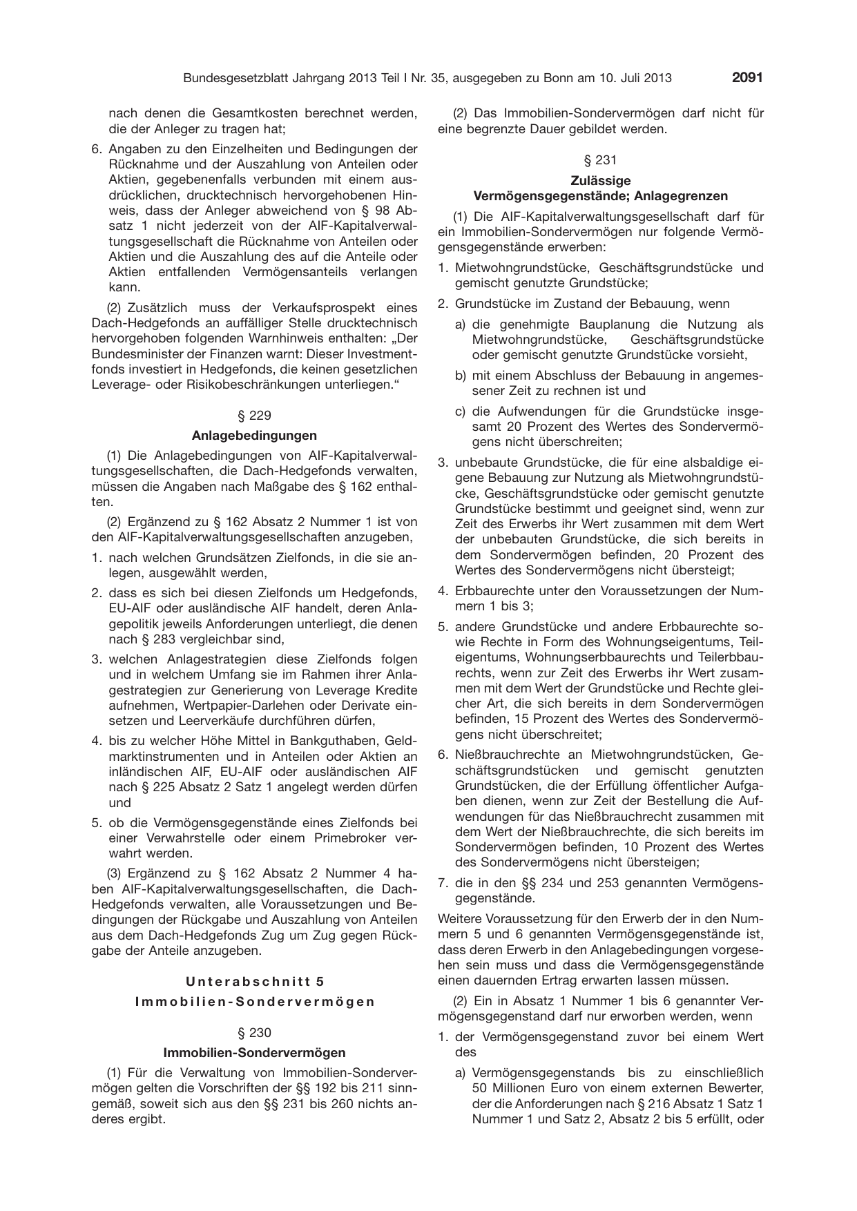 BGBl. 2013, Seite 2091 — Originalseite als Abbildung