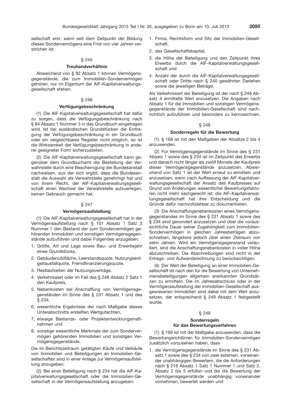 BGBl. 2013, Seite 2095 — Originalseite als Abbildung