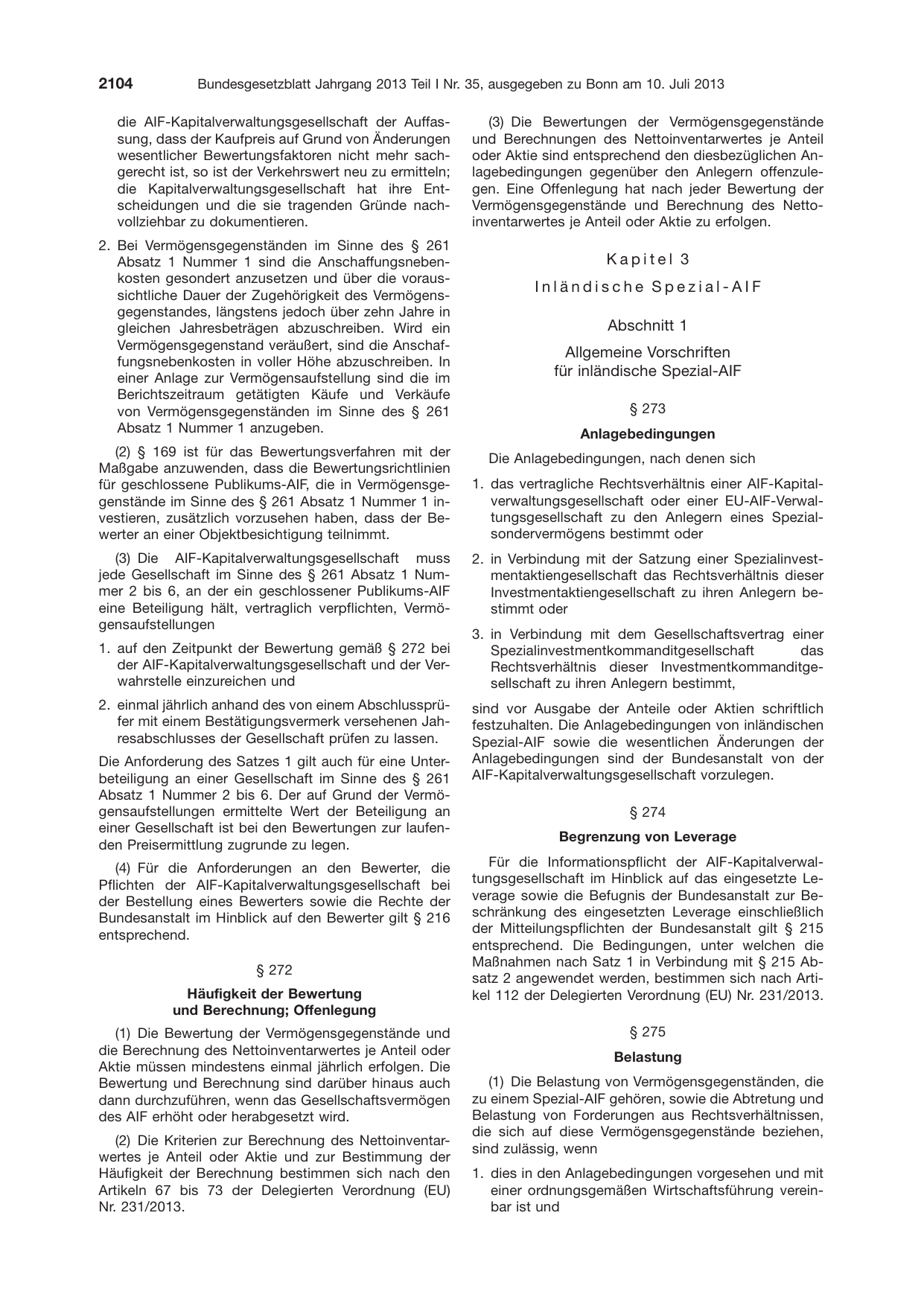 BGBl. 2013, Seite 2104 — Originalseite als Abbildung