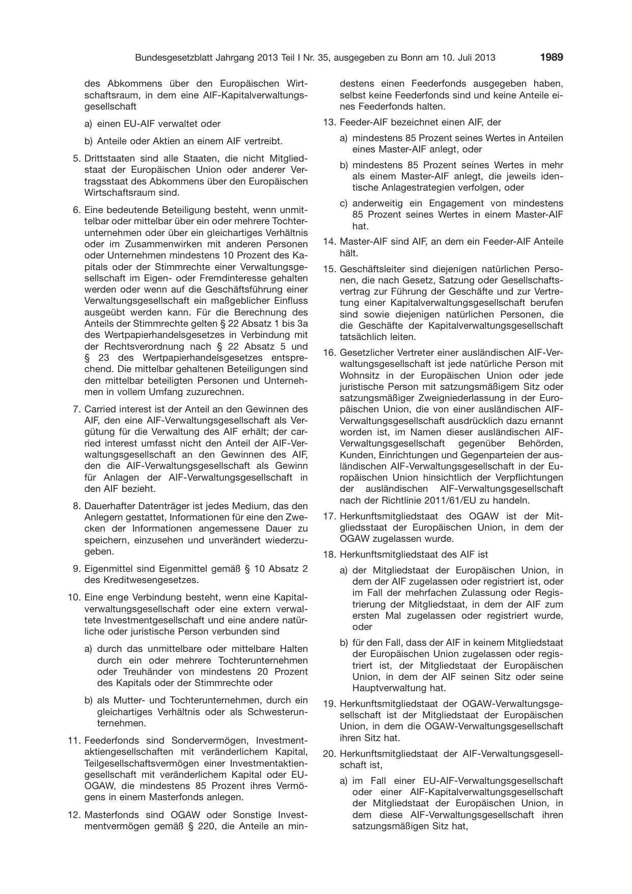 BGBl. 2013, Seite 1989 — Originalseite als Abbildung