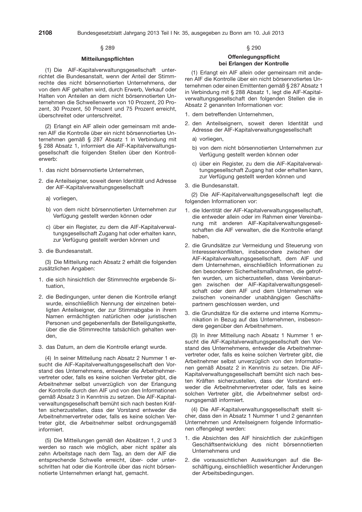 BGBl. 2013, Seite 2108 — Originalseite als Abbildung