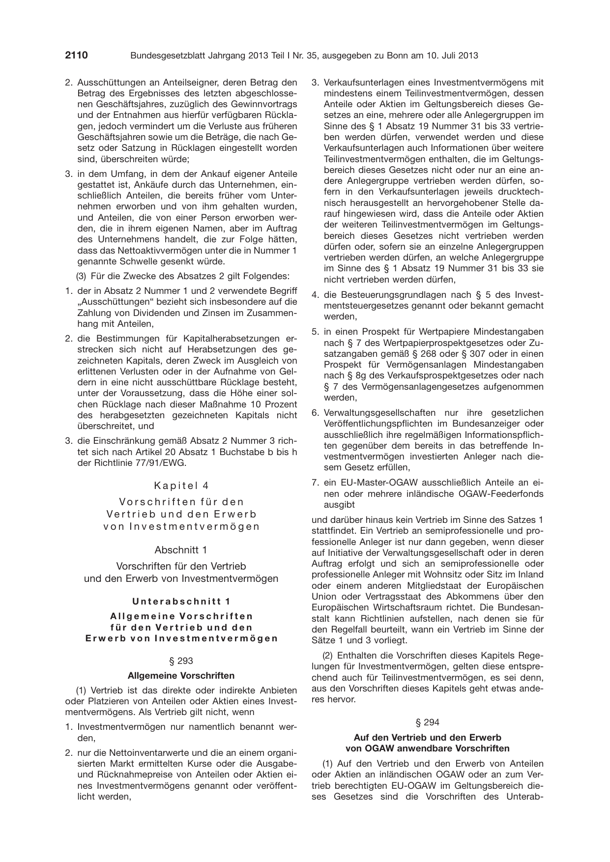 BGBl. 2013, Seite 2110 — Originalseite als Abbildung