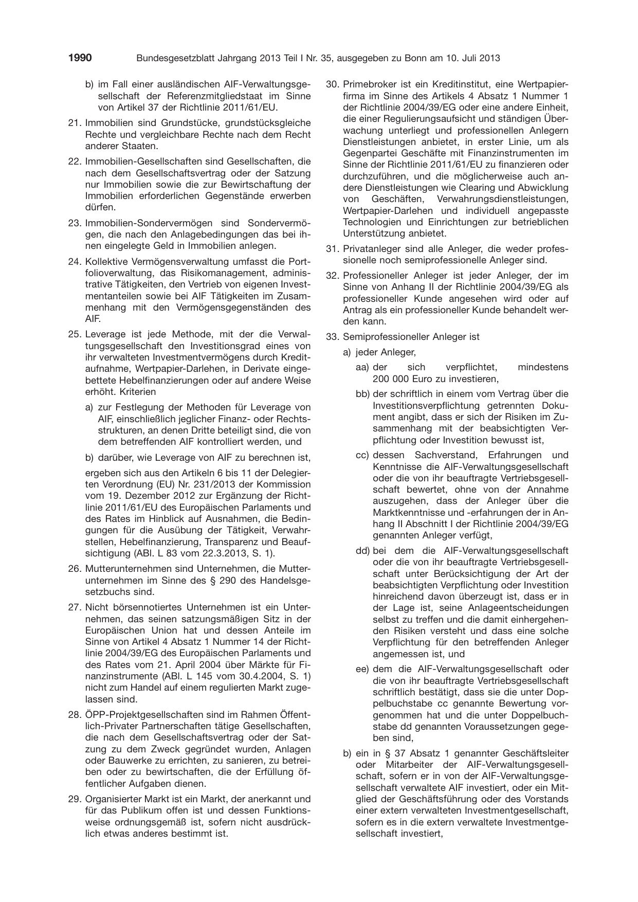 BGBl. 2013, Seite 1990 — Originalseite als Abbildung