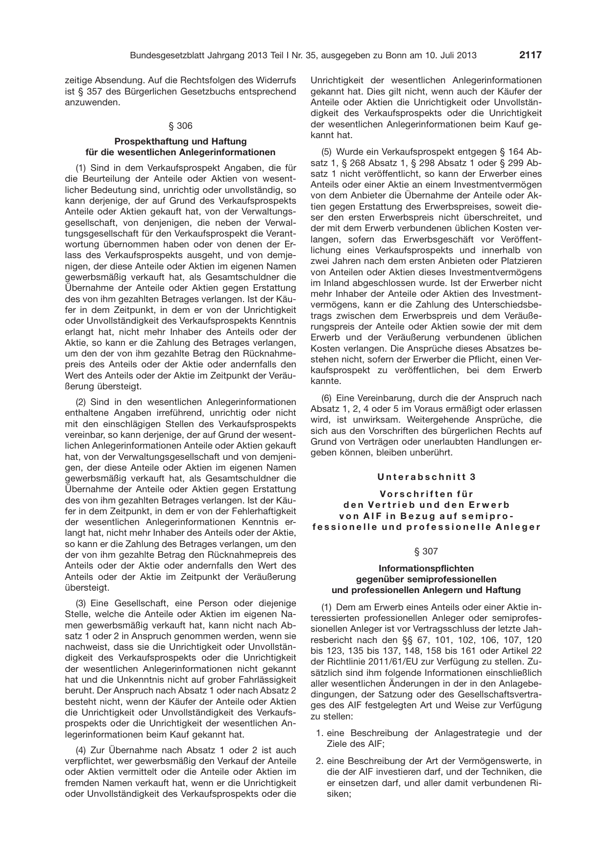 BGBl. 2013, Seite 2117 — Originalseite als Abbildung