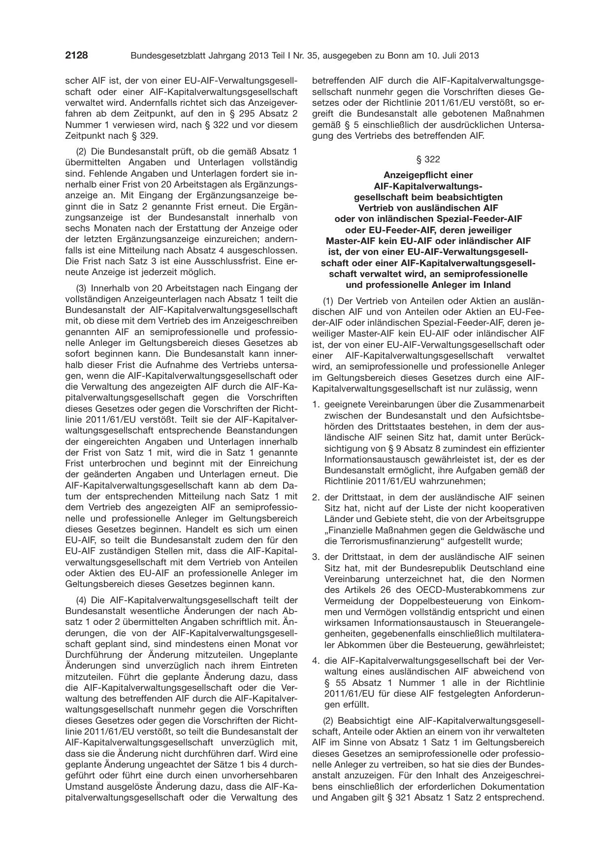 BGBl. 2013, Seite 2128 — Originalseite als Abbildung