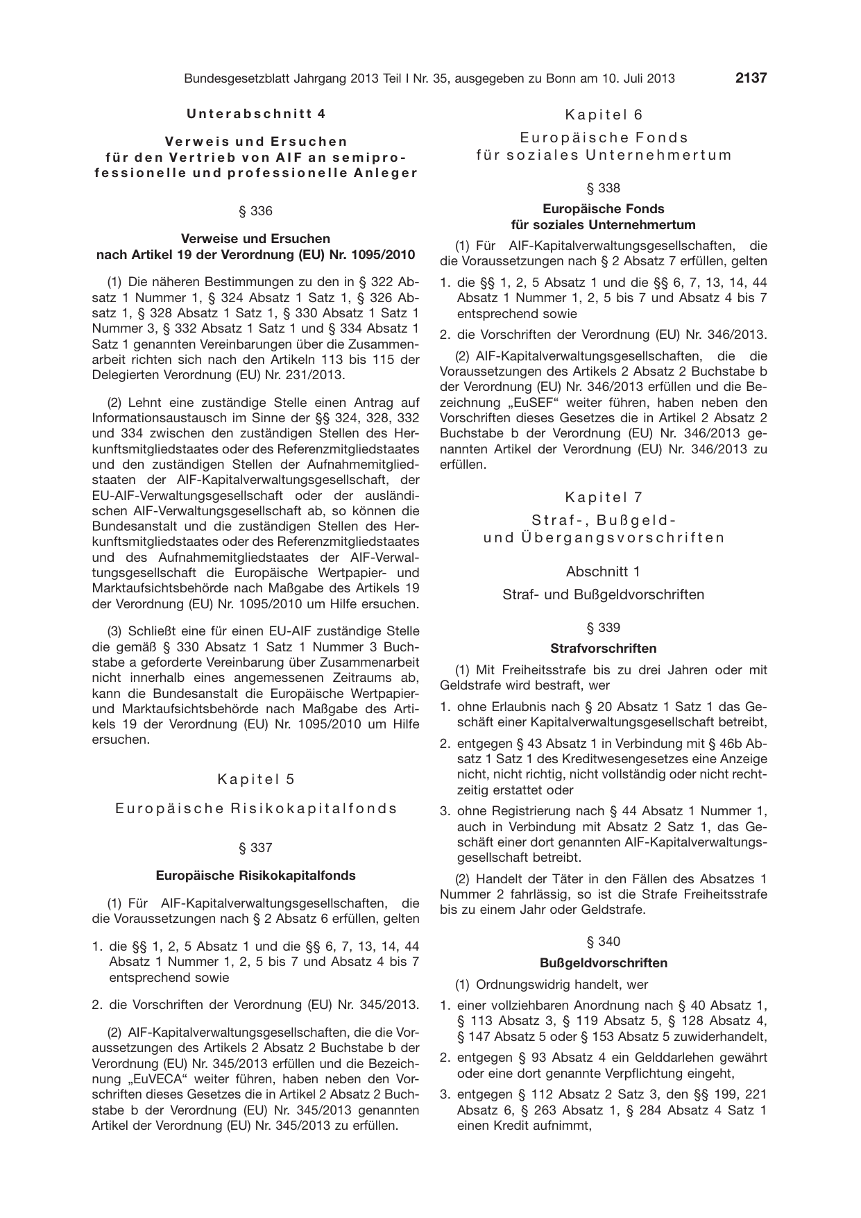 BGBl. 2013, Seite 2137 — Originalseite als Abbildung