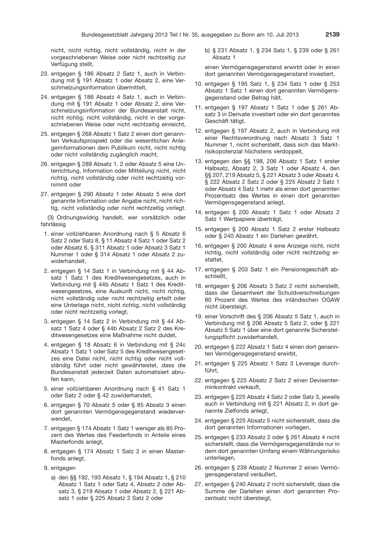 BGBl. 2013, Seite 2139 — Originalseite als Abbildung