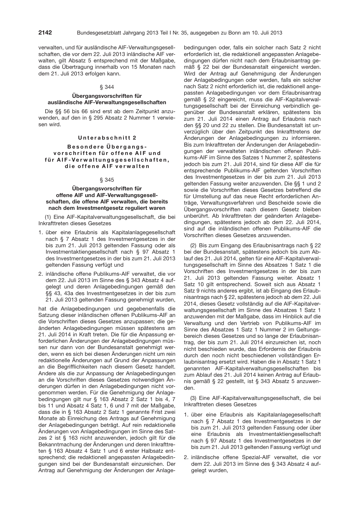 BGBl. 2013, Seite 2142 — Originalseite als Abbildung