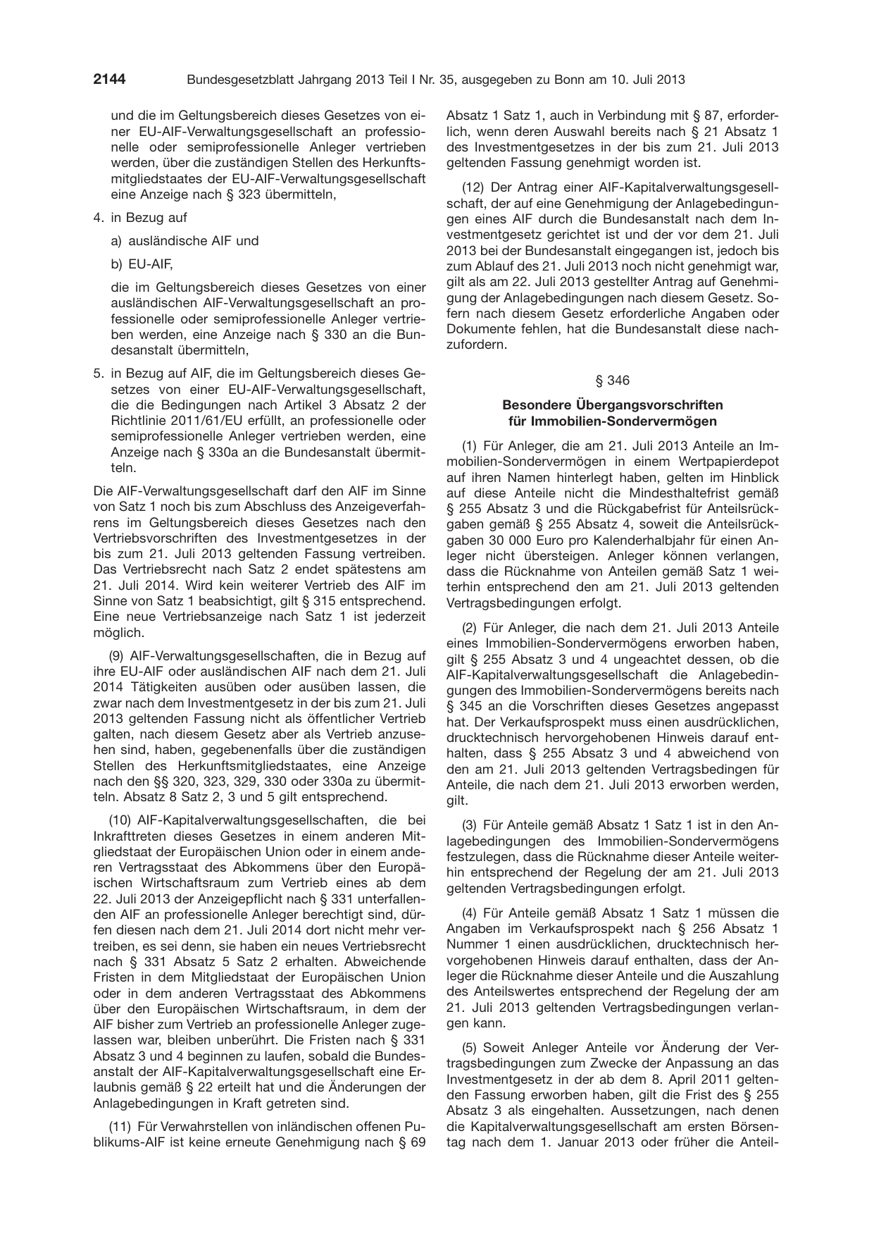 BGBl. 2013, Seite 2144 — Originalseite als Abbildung