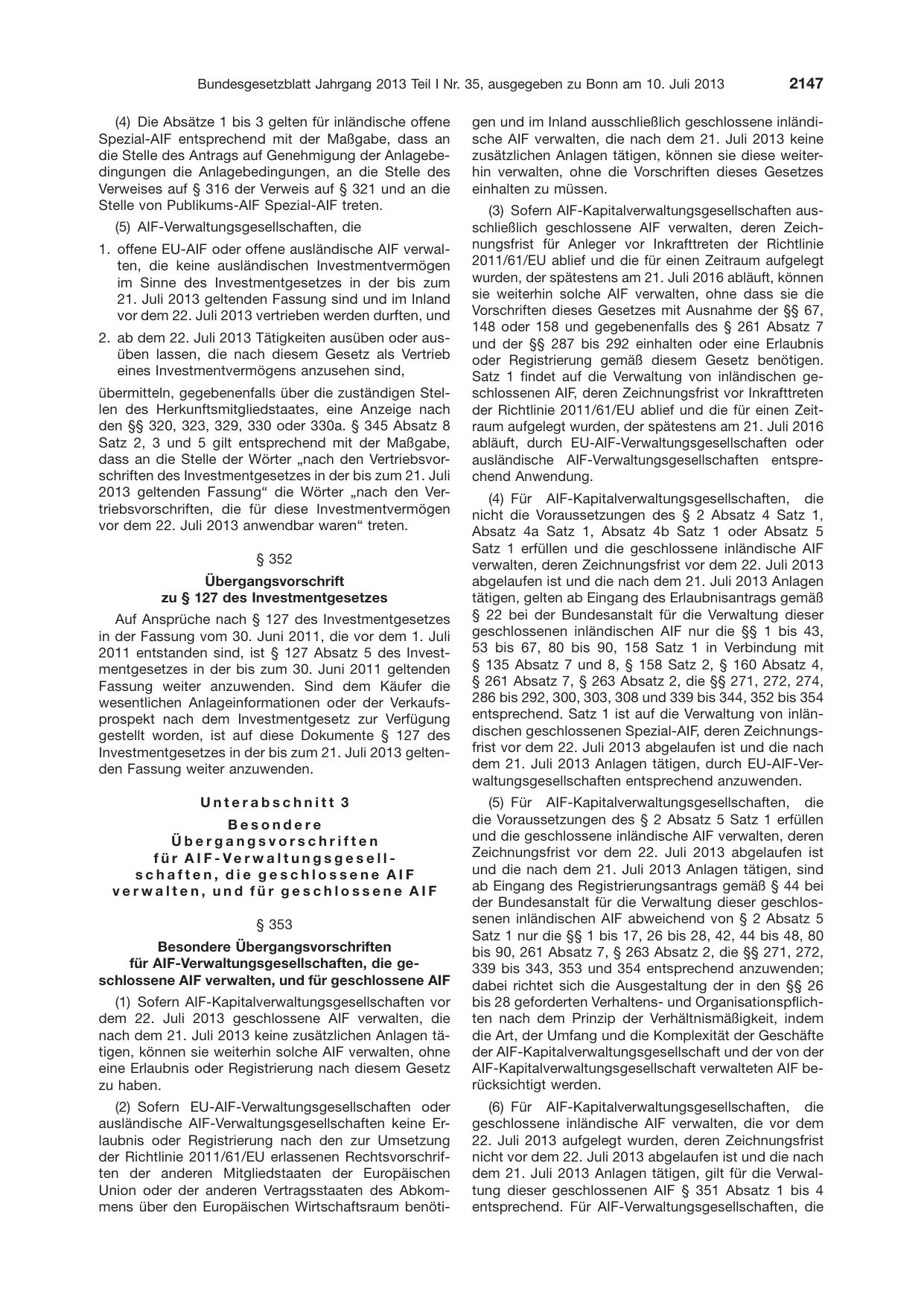 BGBl. 2013, Seite 2147 — Originalseite als Abbildung