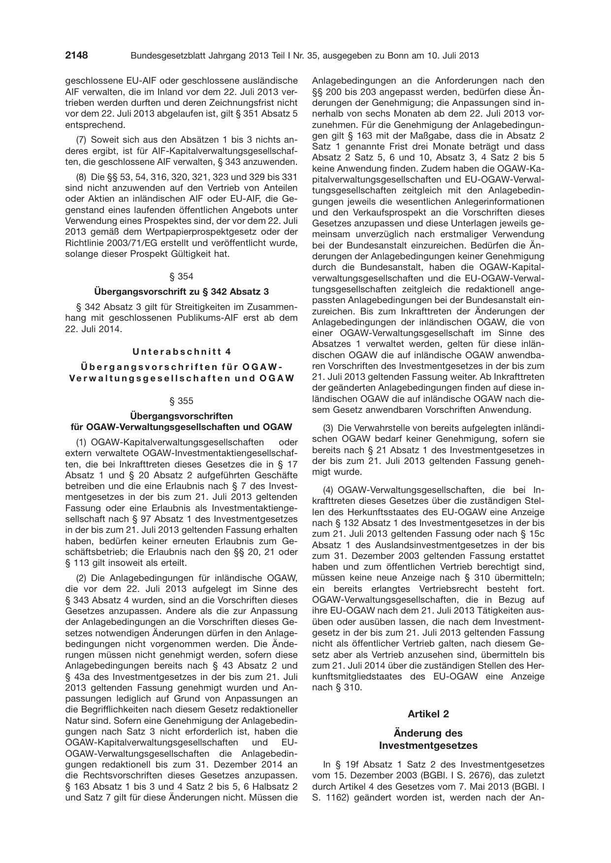 BGBl. 2013, Seite 2148 — Originalseite als Abbildung