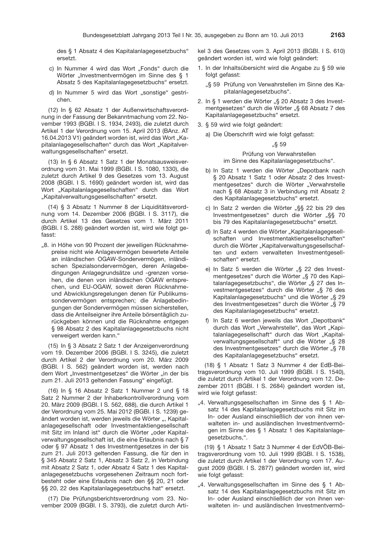 BGBl. 2013, Seite 2163 — Originalseite als Abbildung
