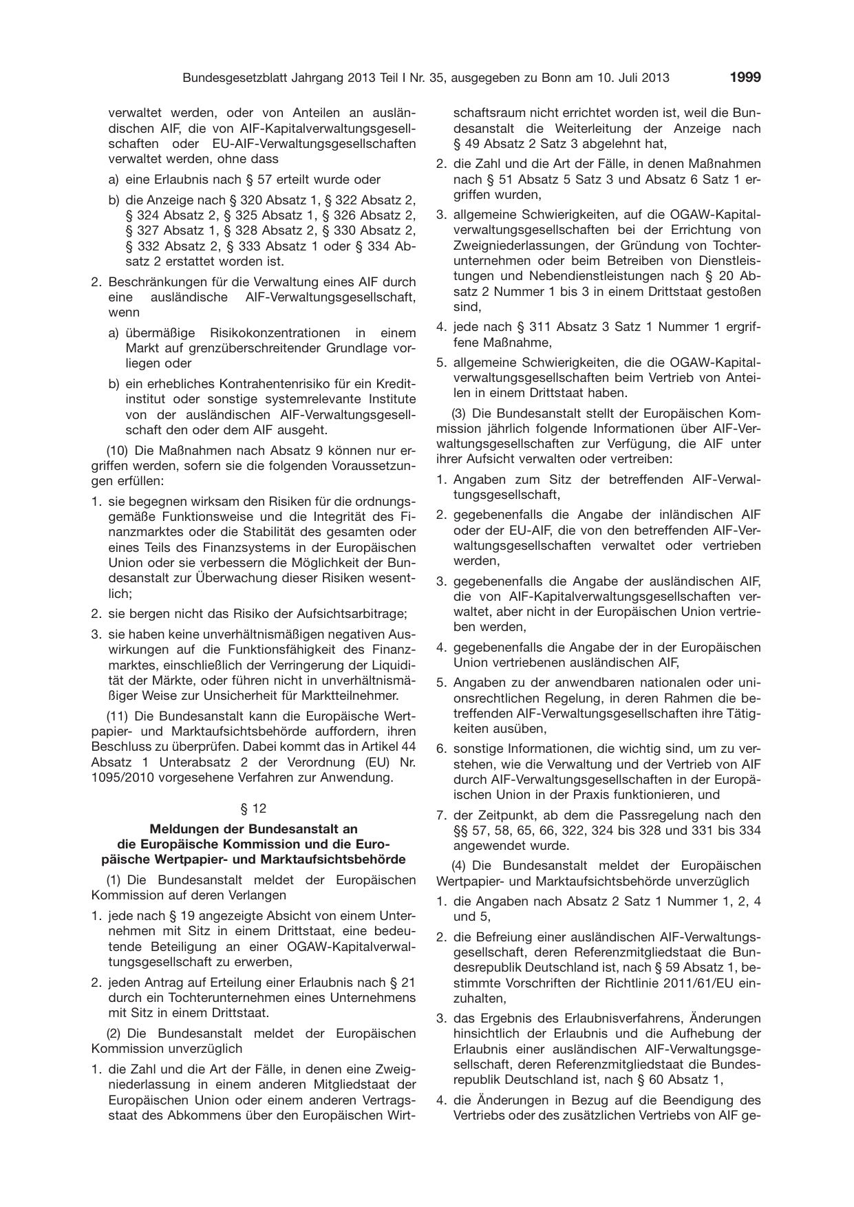 BGBl. 2013, Seite 1999 — Originalseite als Abbildung