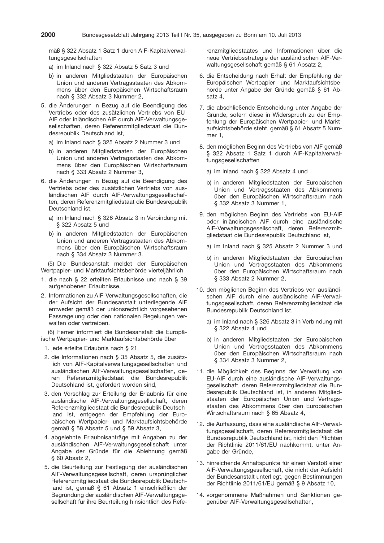 BGBl. 2013, Seite 2000 — Originalseite als Abbildung