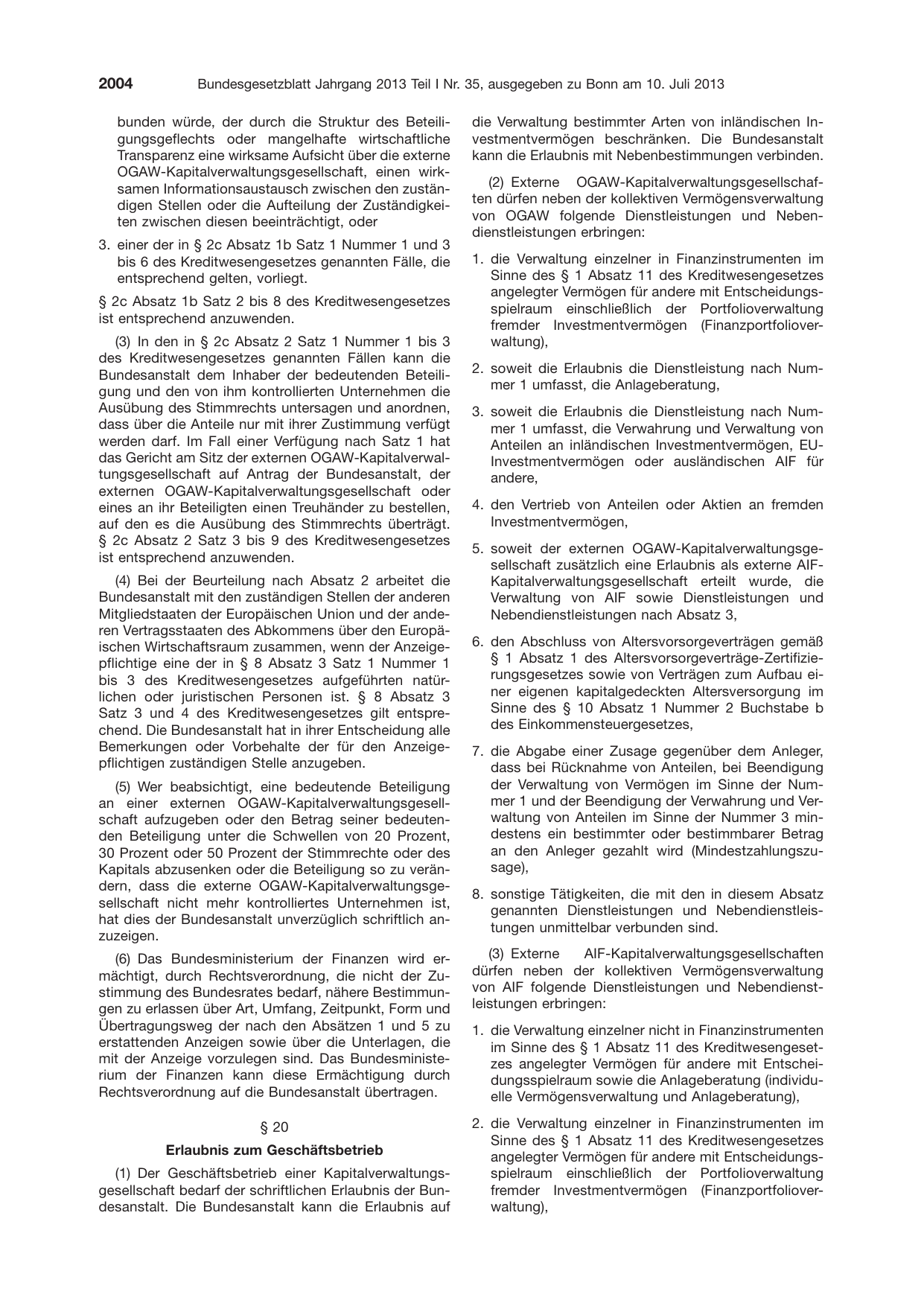 BGBl. 2013, Seite 2004 — Originalseite als Abbildung