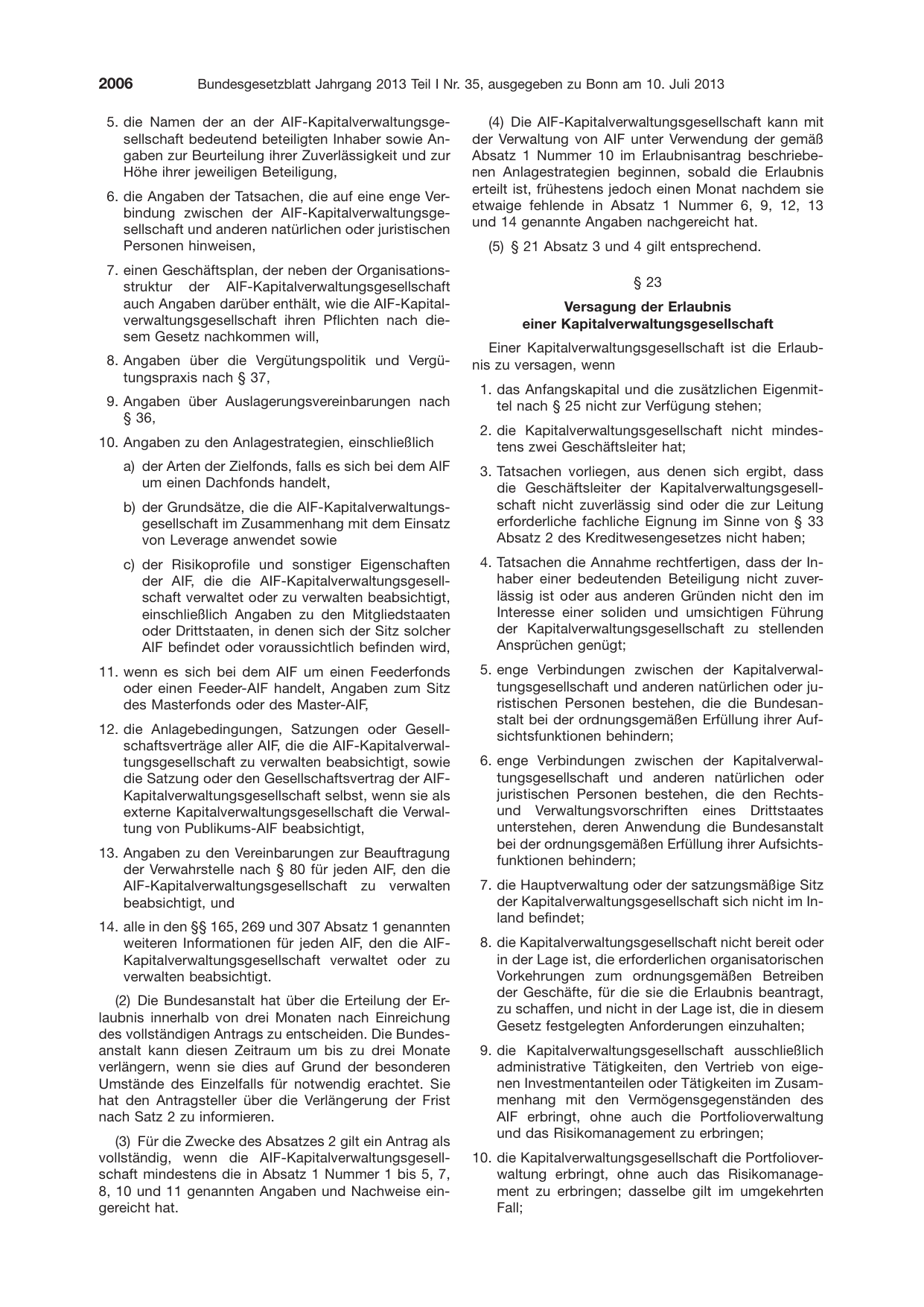 BGBl. 2013, Seite 2006 — Originalseite als Abbildung