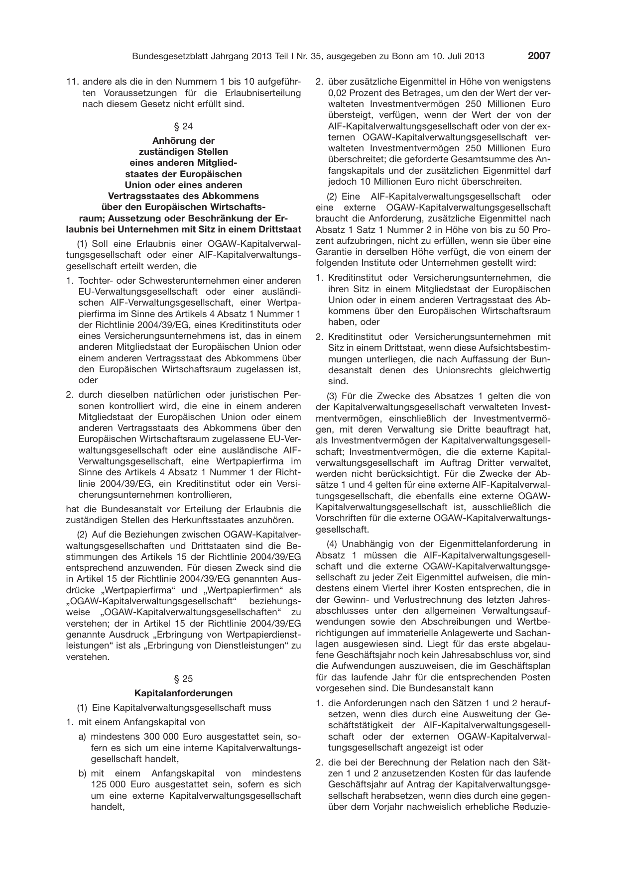 BGBl. 2013, Seite 2007 — Originalseite als Abbildung