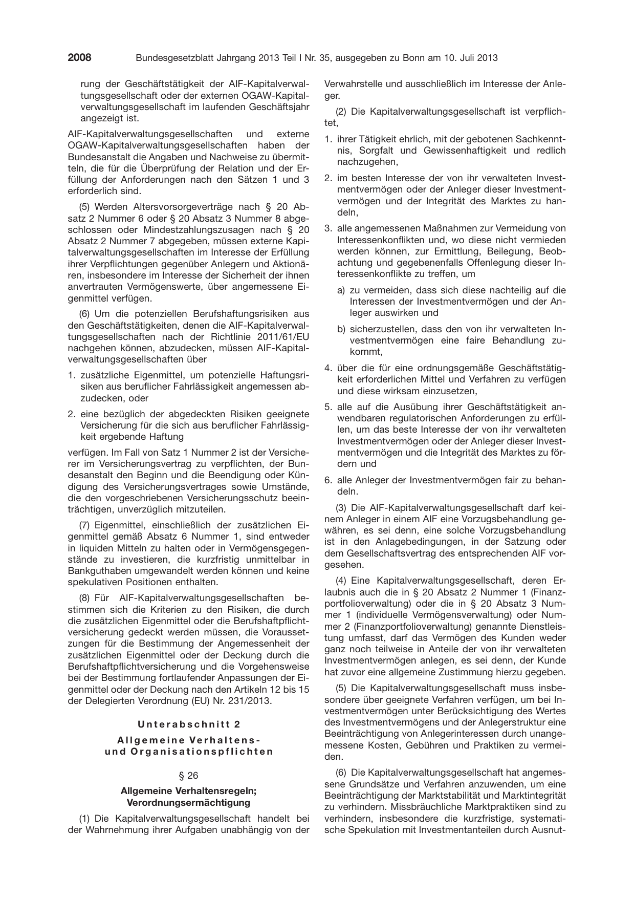 BGBl. 2013, Seite 2008 — Originalseite als Abbildung