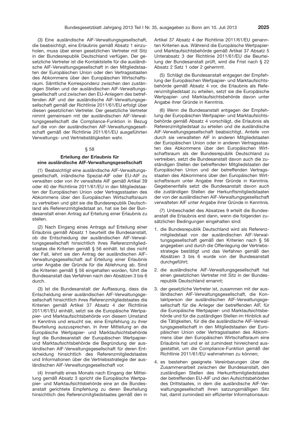 BGBl. 2013, Seite 2025 — Originalseite als Abbildung