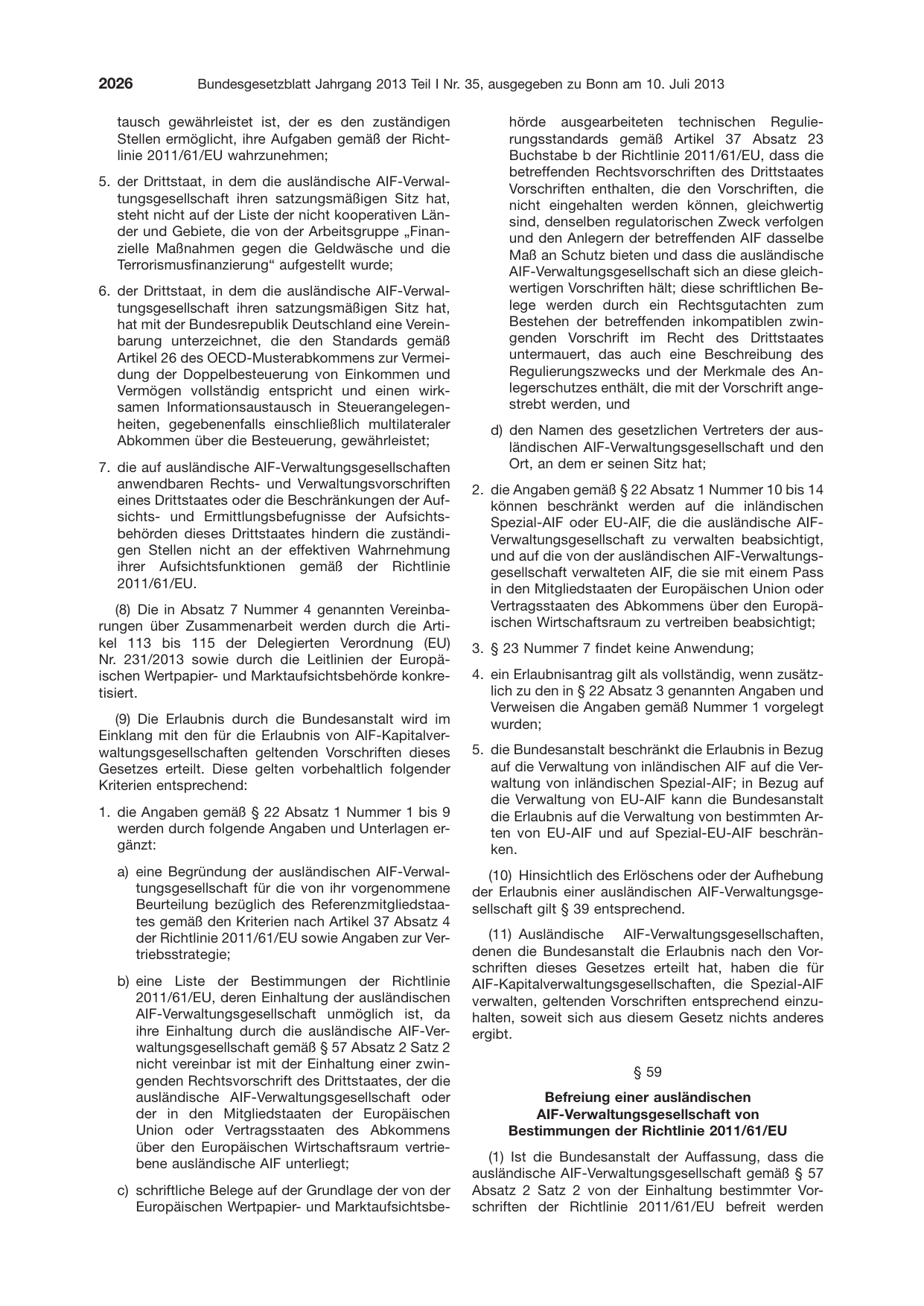 BGBl. 2013, Seite 2026 — Originalseite als Abbildung