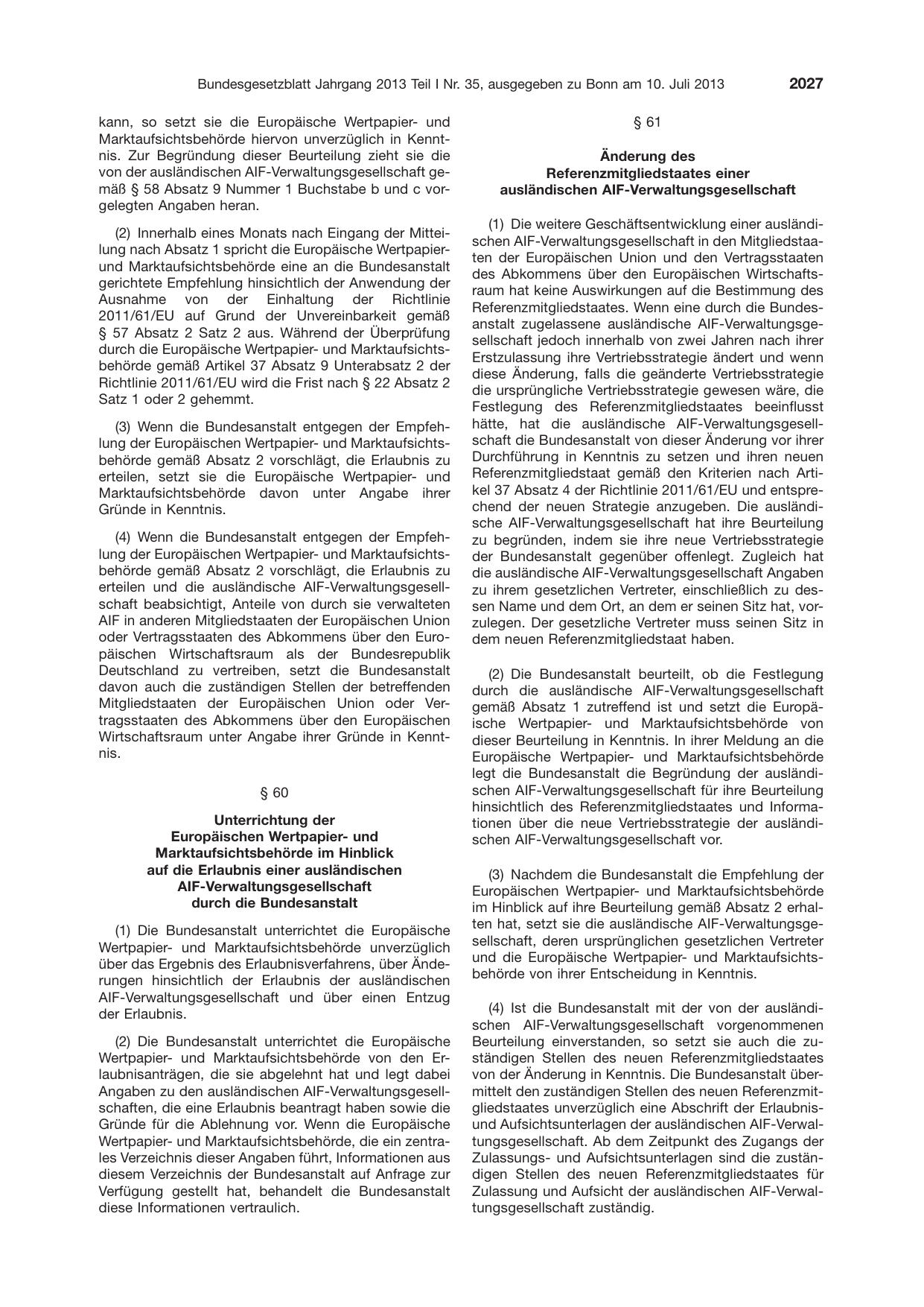 BGBl. 2013, Seite 2027 — Originalseite als Abbildung