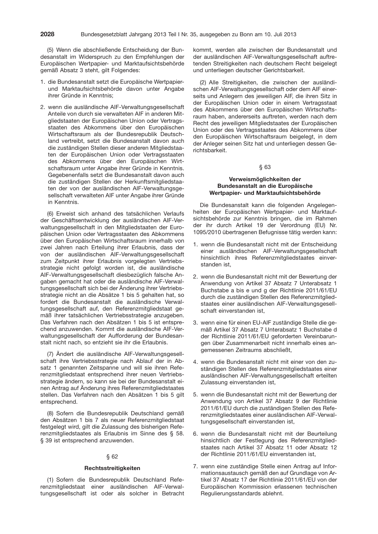 BGBl. 2013, Seite 2028 — Originalseite als Abbildung