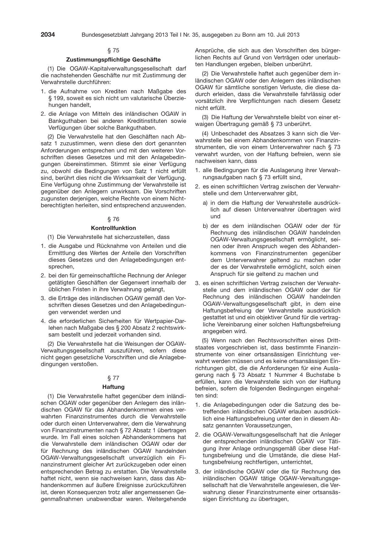 BGBl. 2013, Seite 2034 — Originalseite als Abbildung