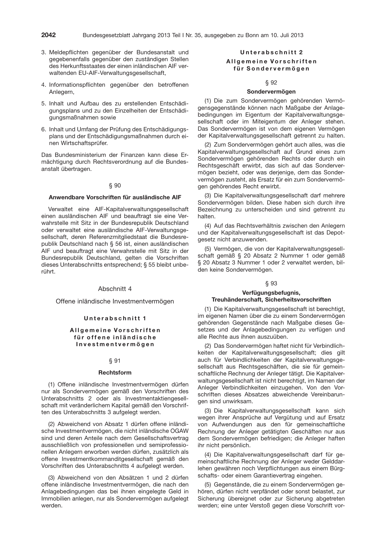 BGBl. 2013, Seite 2042 — Originalseite als Abbildung