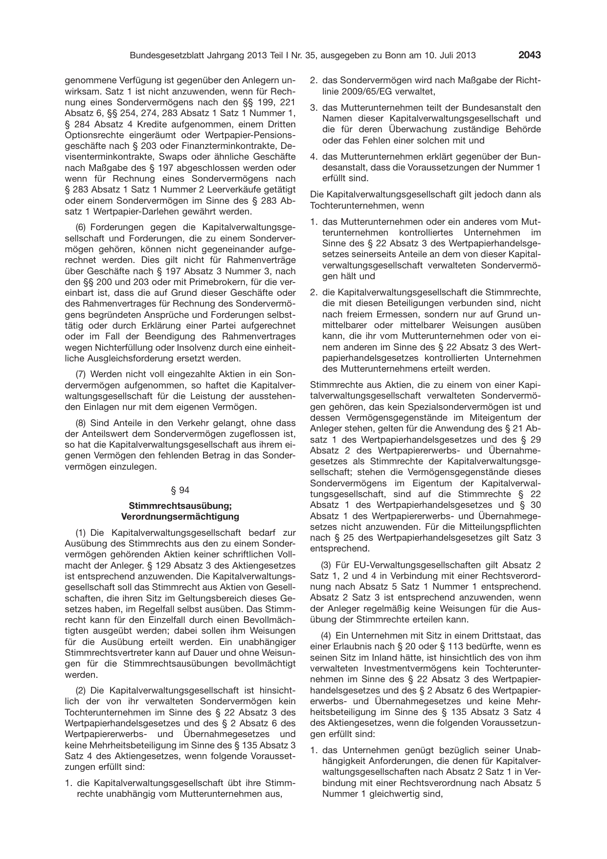 BGBl. 2013, Seite 2043 — Originalseite als Abbildung