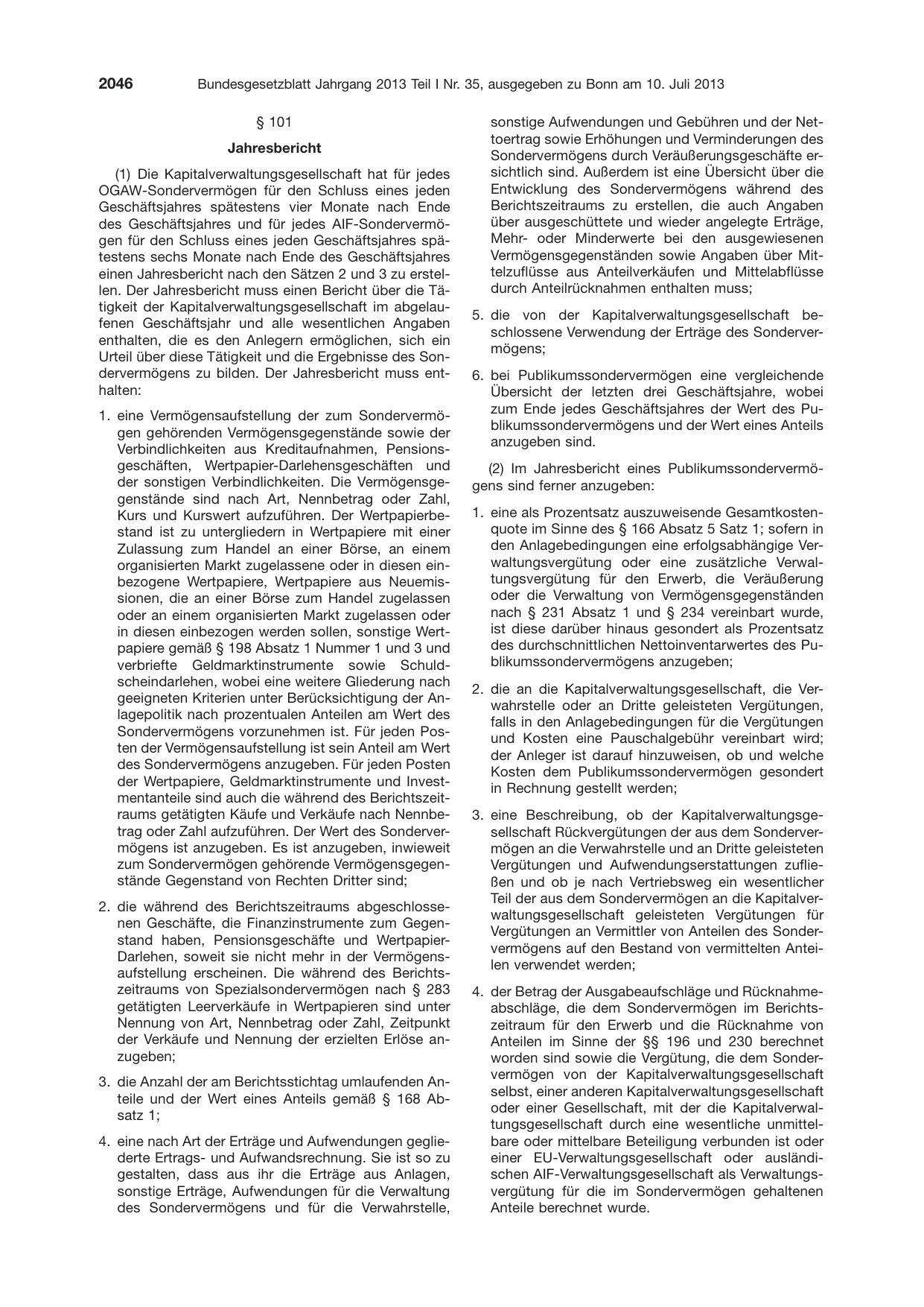 BGBl. 2013, Seite 2046 — Originalseite als Abbildung
