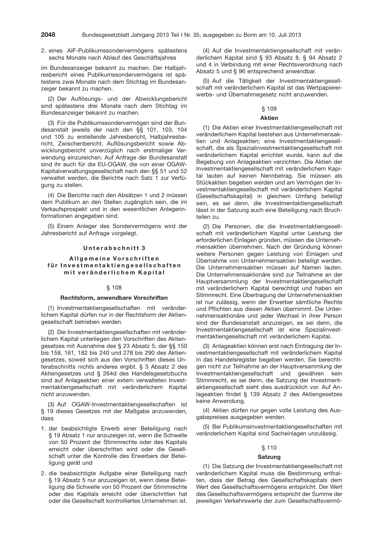 BGBl. 2013, Seite 2048 — Originalseite als Abbildung