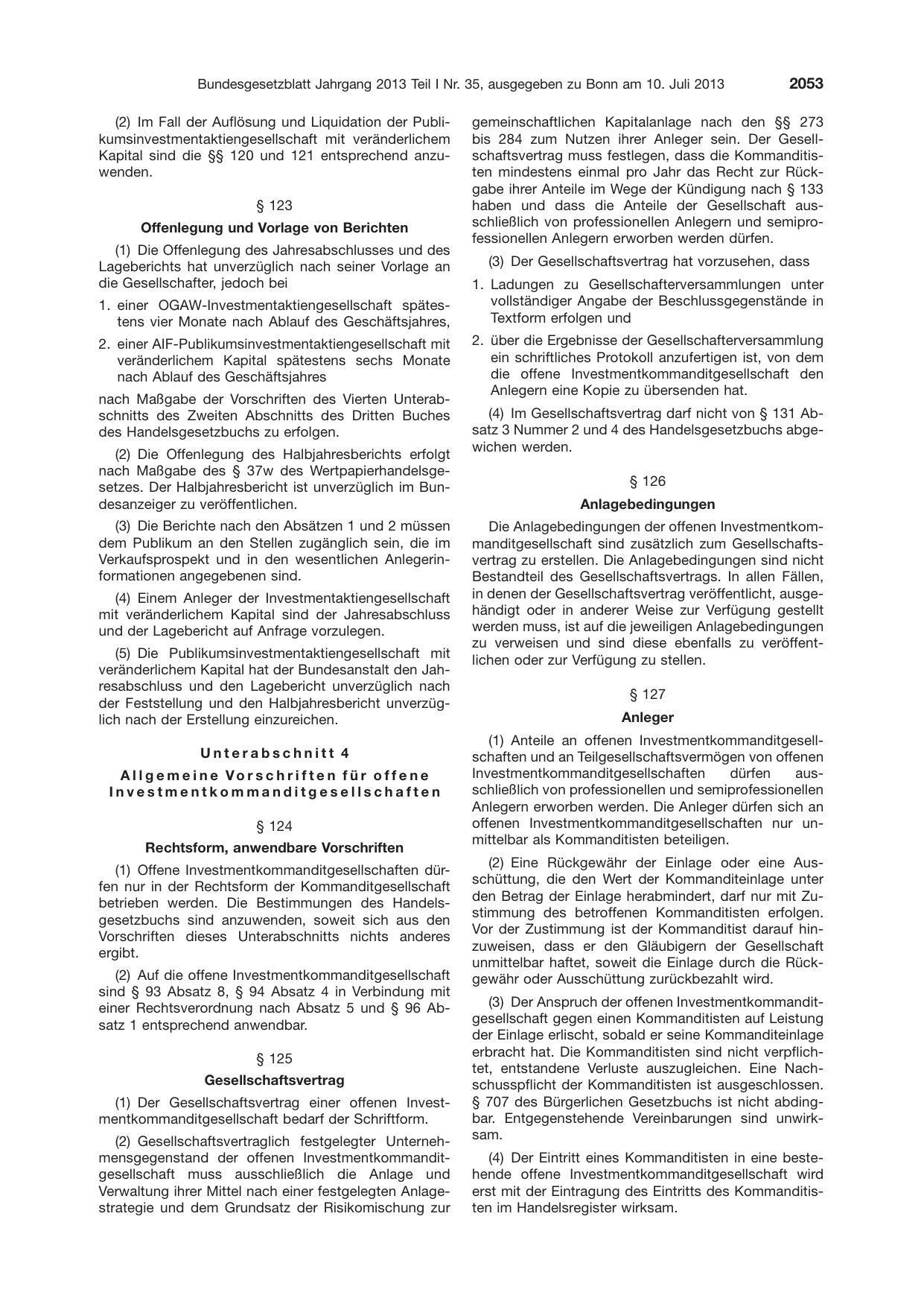 BGBl. 2013, Seite 2053 — Originalseite als Abbildung