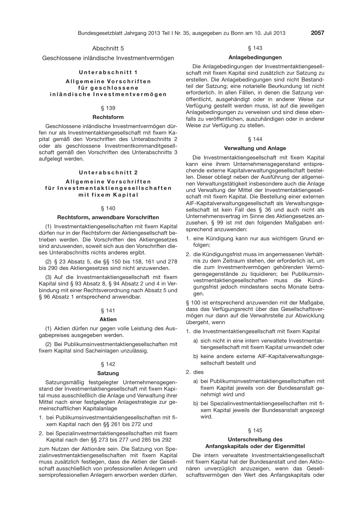 BGBl. 2013, Seite 2057 — Originalseite als Abbildung