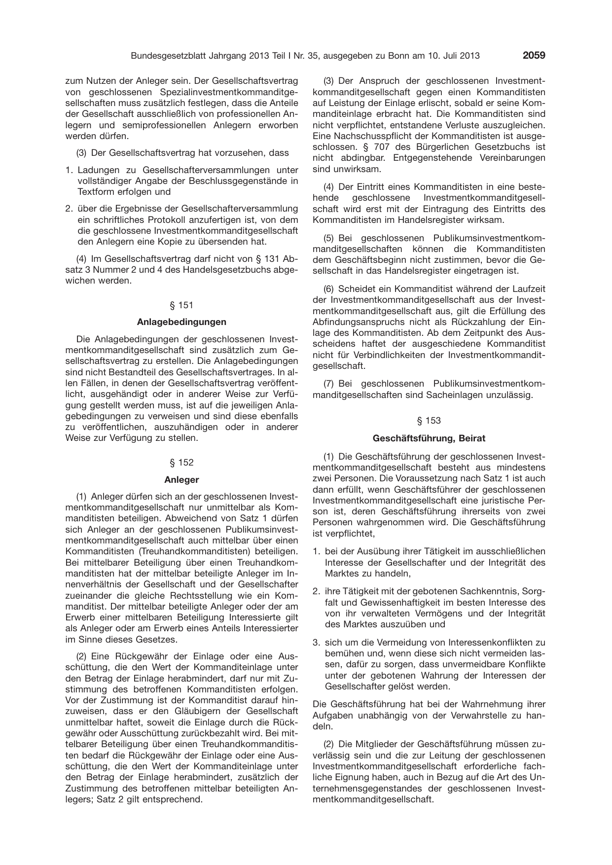 BGBl. 2013, Seite 2059 — Originalseite als Abbildung