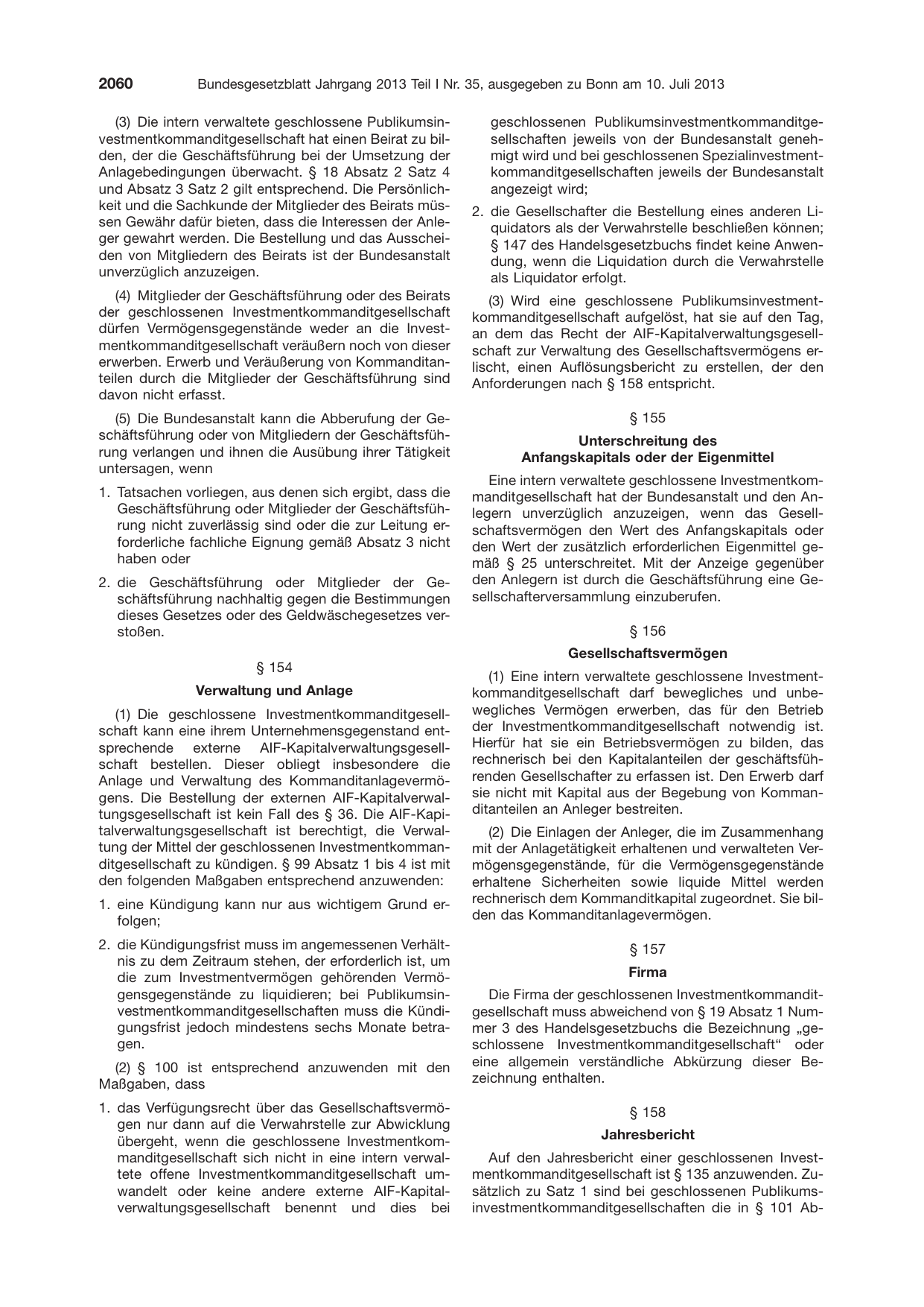 BGBl. 2013, Seite 2060 — Originalseite als Abbildung