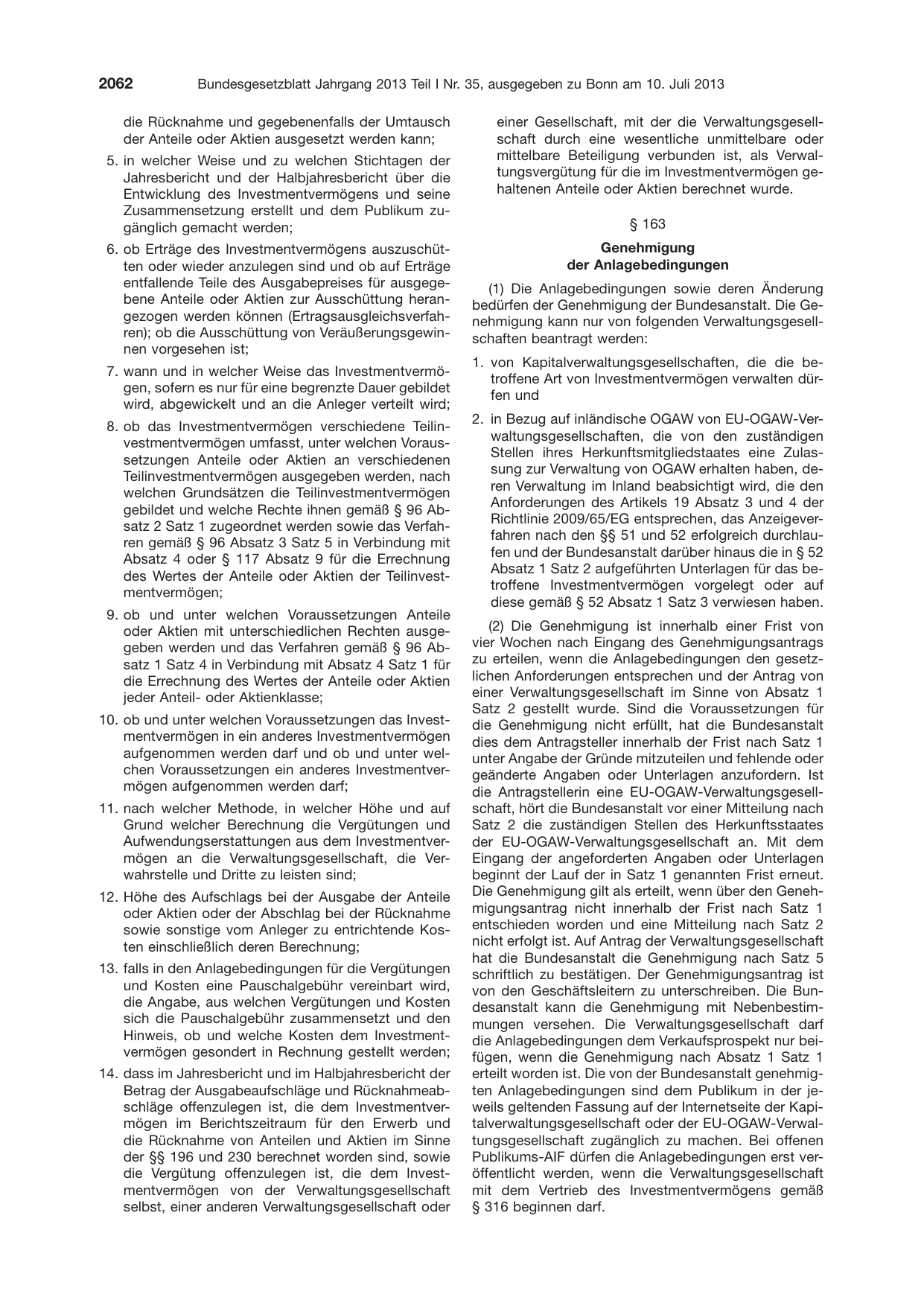 BGBl. 2013, Seite 2062 — Originalseite als Abbildung