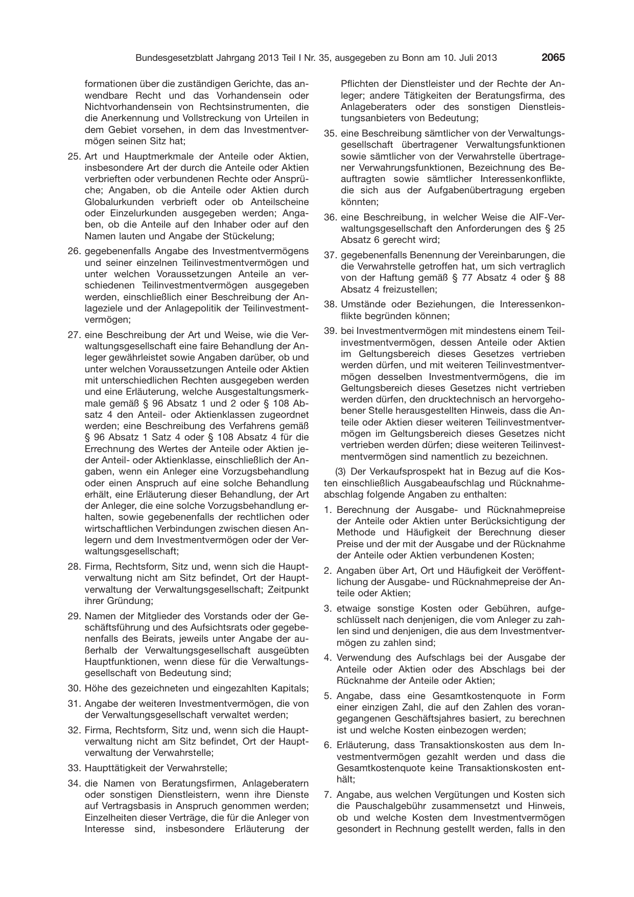 BGBl. 2013, Seite 2065 — Originalseite als Abbildung