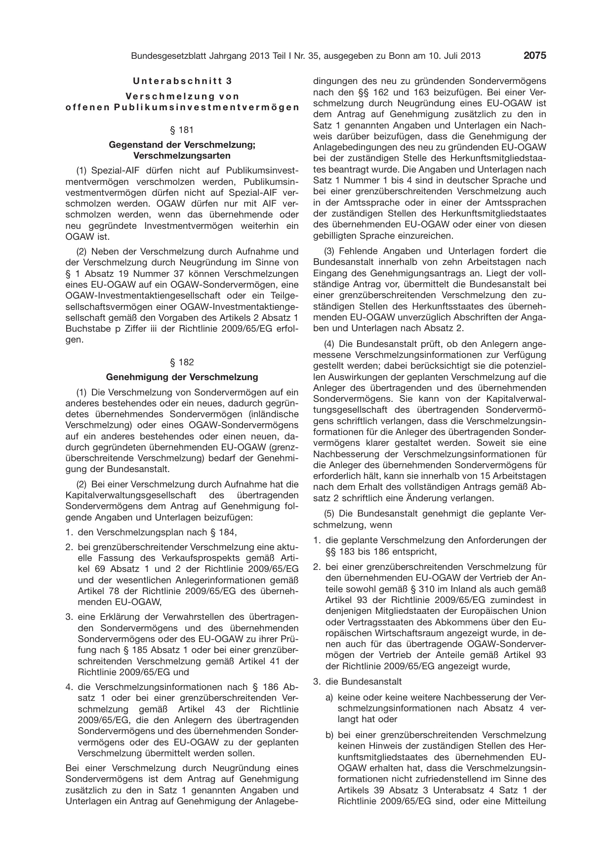 BGBl. 2013, Seite 2075 — Originalseite als Abbildung
