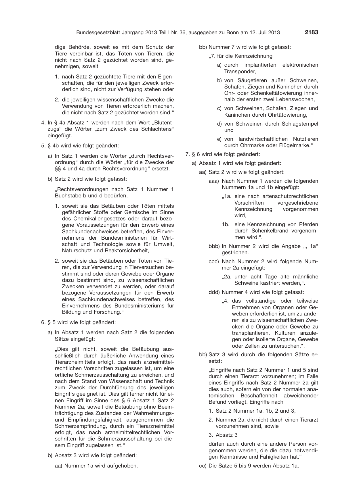 BGBl. 2013, Seite 2183 — Originalseite als Abbildung
