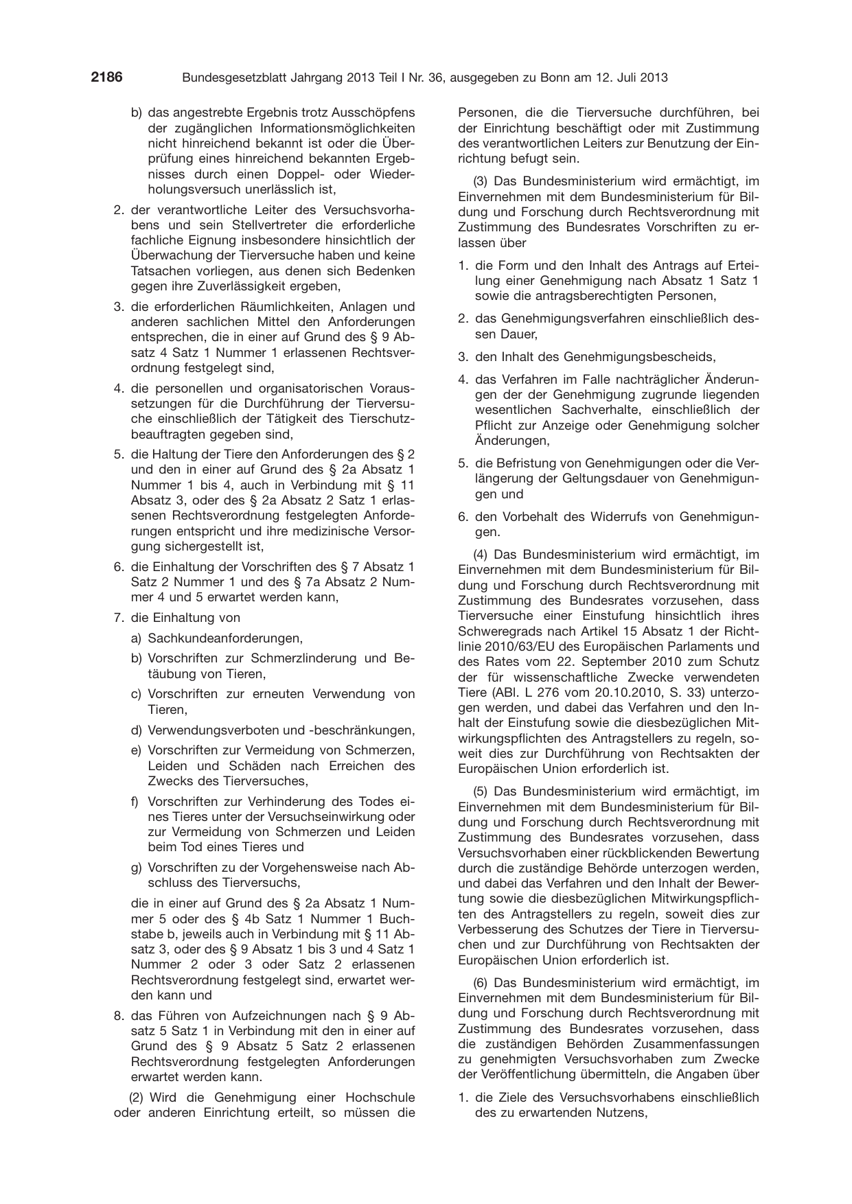 BGBl. 2013, Seite 2186 — Originalseite als Abbildung