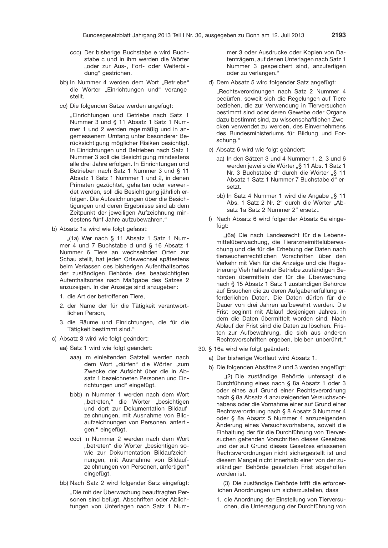 BGBl. 2013, Seite 2193 — Originalseite als Abbildung