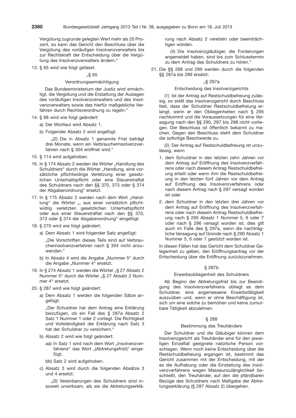 BGBl. 2013, Seite 2380 — Originalseite als Abbildung